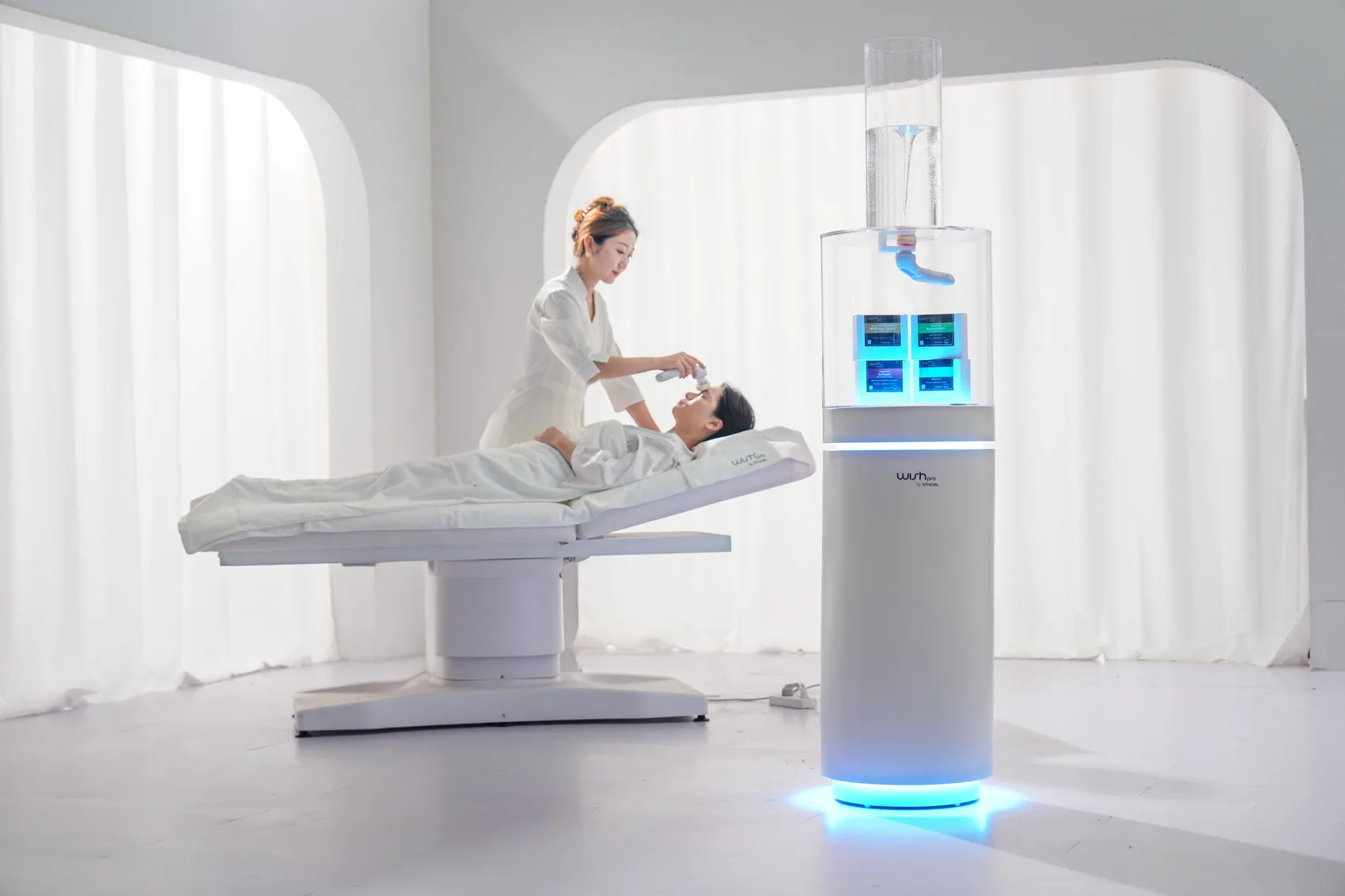 A skincare room in Asia running the WISHpro system