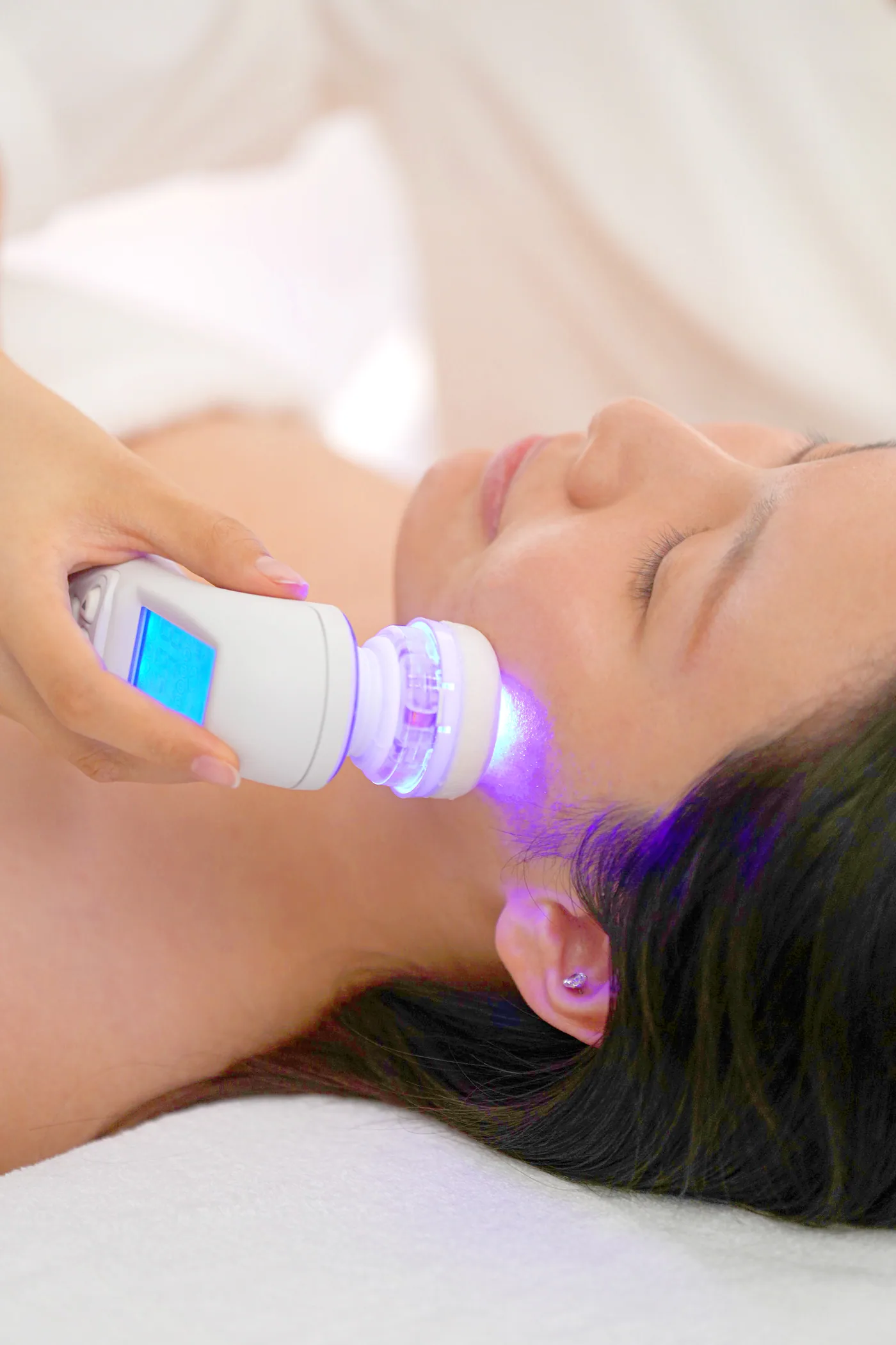 A WISHpro session in progress in a skincare room in Asia