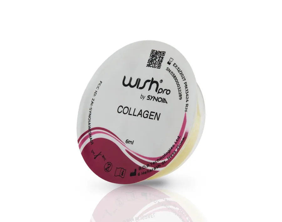 The lid of a sealed WISHpro Collagen capsule
