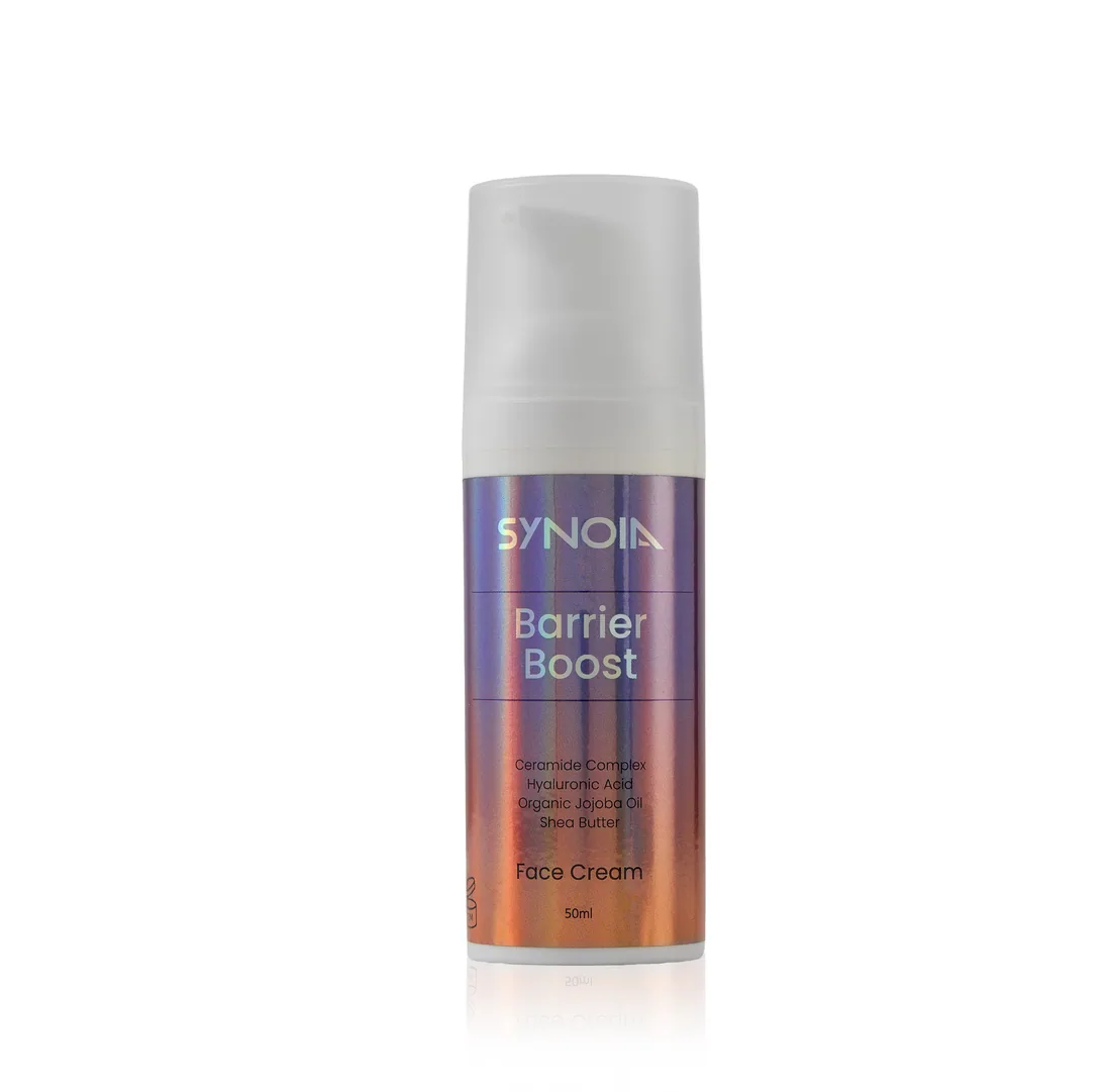 Barrier Boost face cream in its airless pump bottle