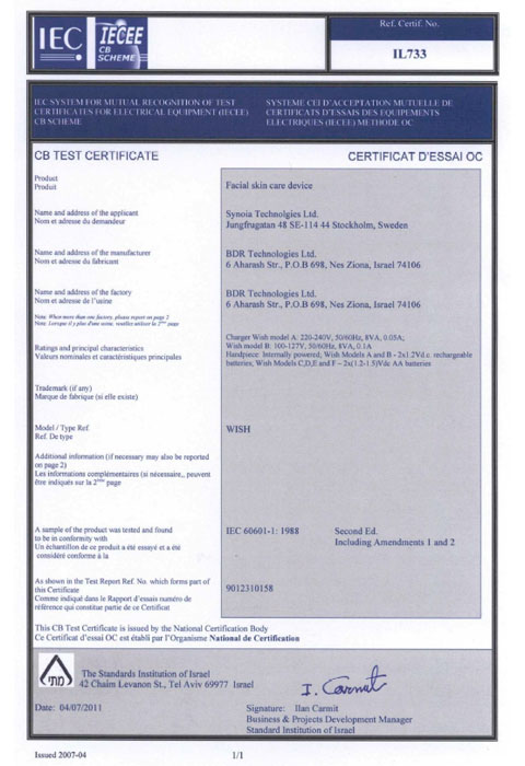 CB  Test Certificate